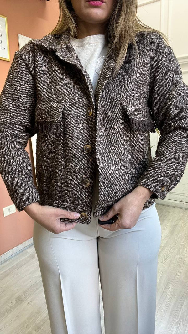 Giacca Con Bottoni Marrone