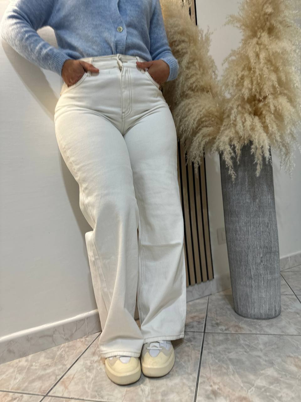 JEANS A PALAZZO WHITE