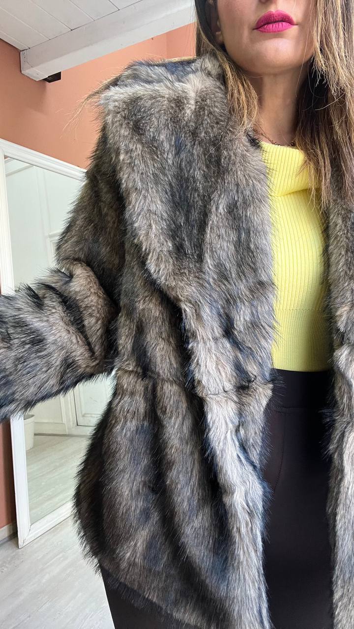 Eco-fur marrone sfumata