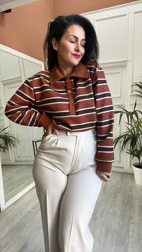 Polo A Righe Arancio