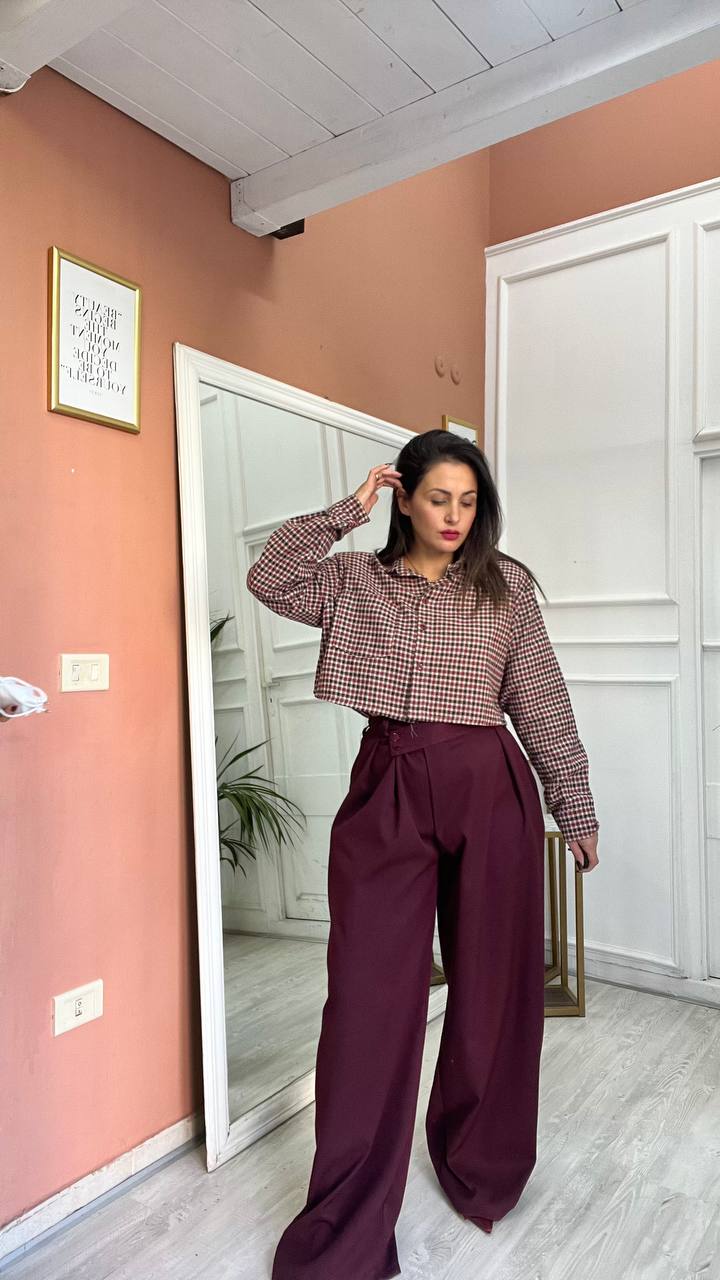 Pantalone A Palazzo Bordeaux