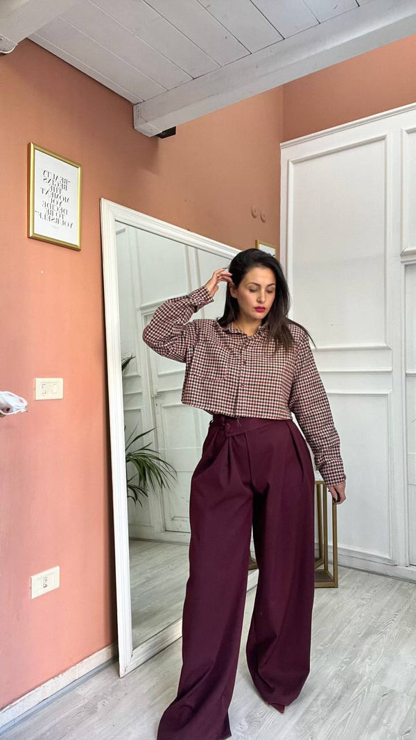 Pantalone A Palazzo Bordeaux