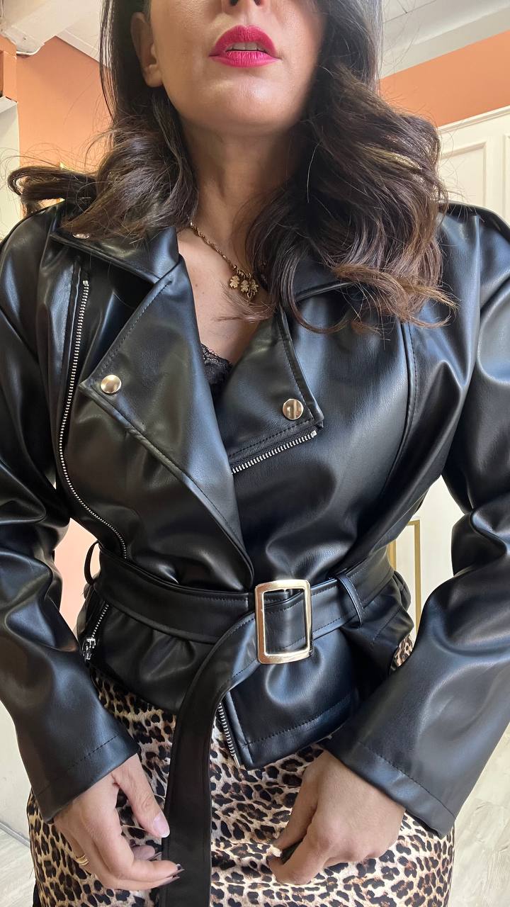 Chiodo Di Pelle Nero