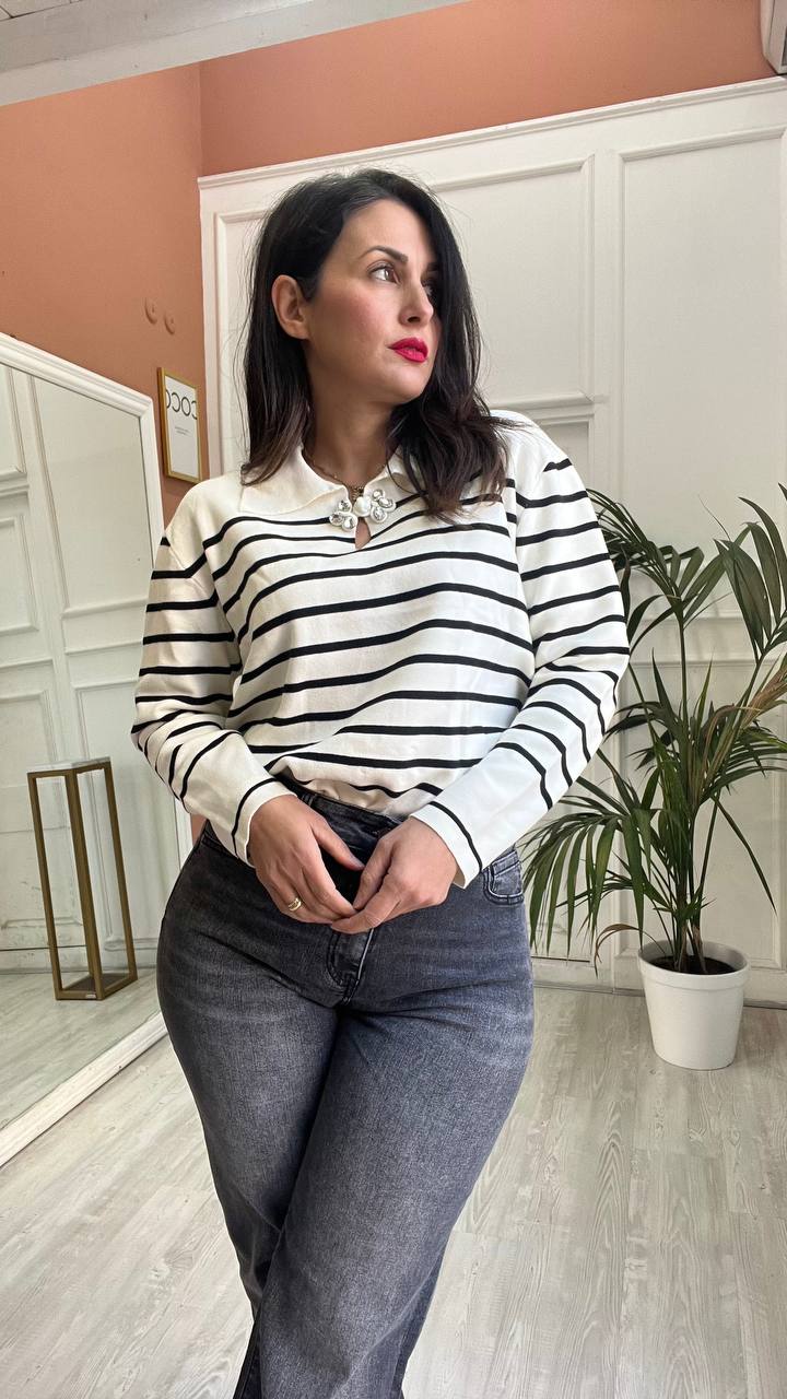 Polo A Righe Bianca&Nera