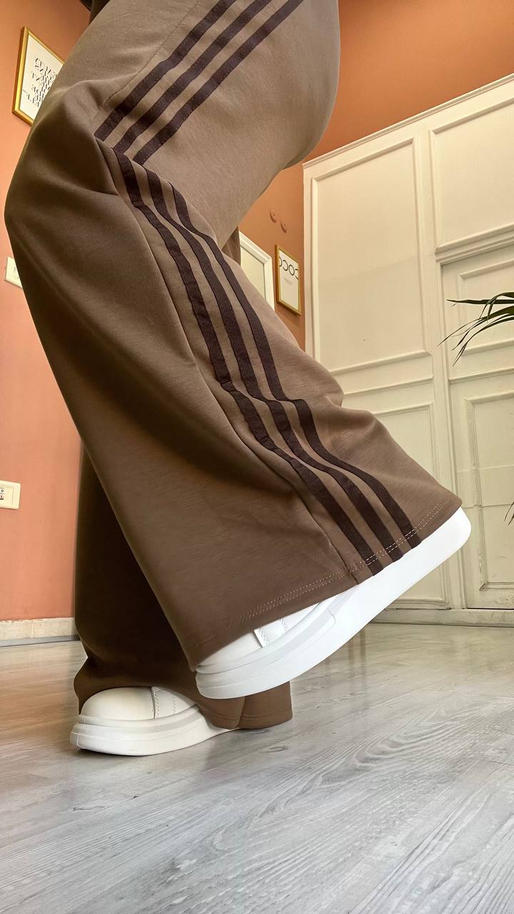 Pantalone tuta Marrone Con Strisce