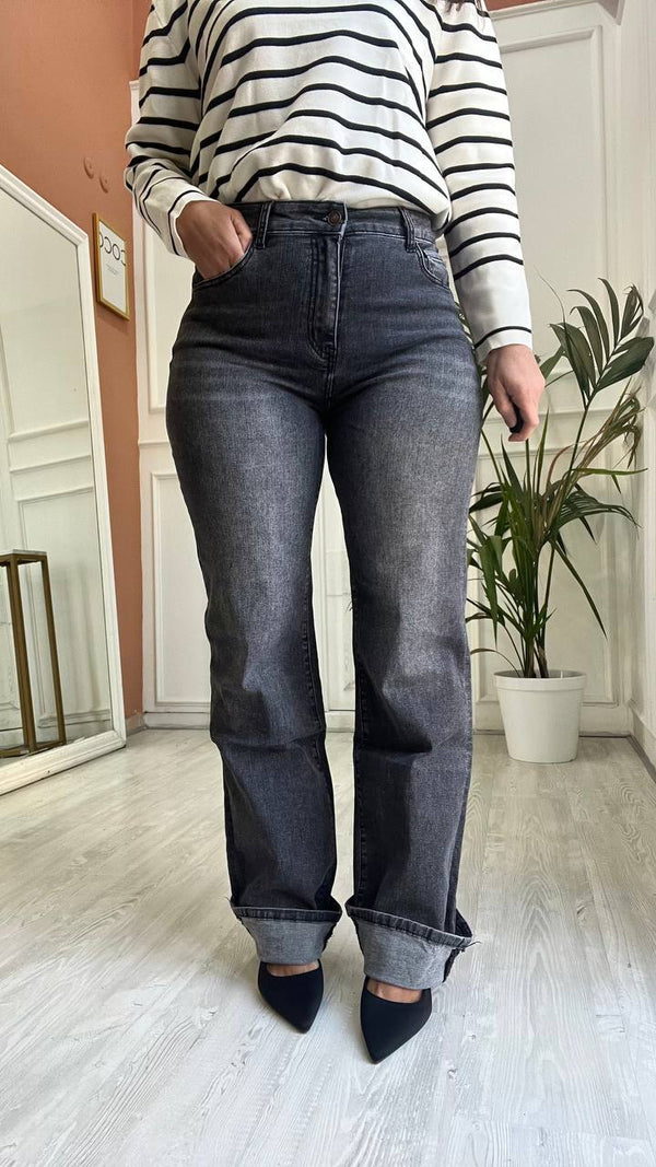 Jeans Cuffed Grigio