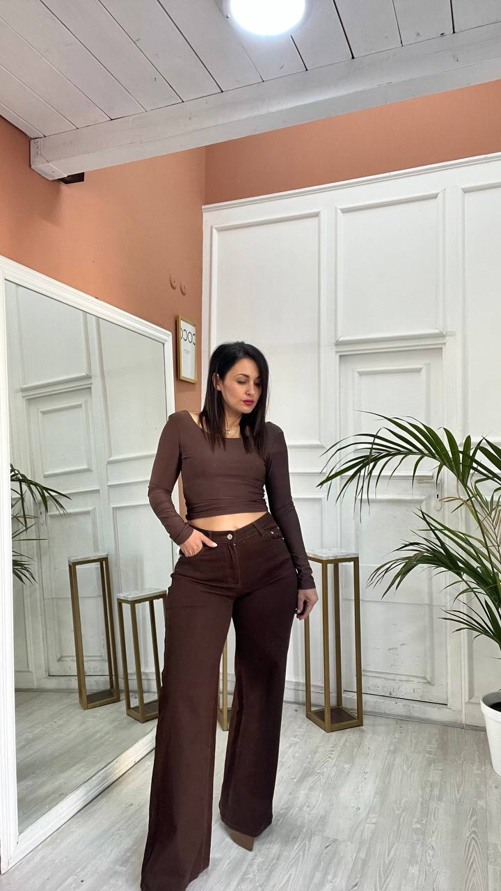 wide leg  Marrone