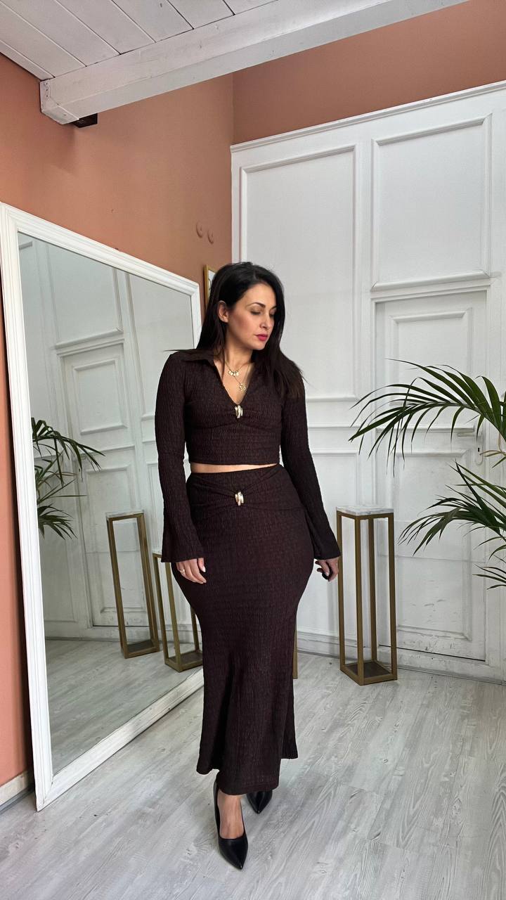 Coordinato Maglia + Gonna Marrone