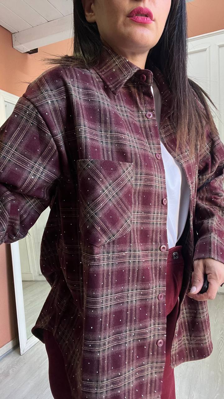 Camicia Bordeaux Brillantini
