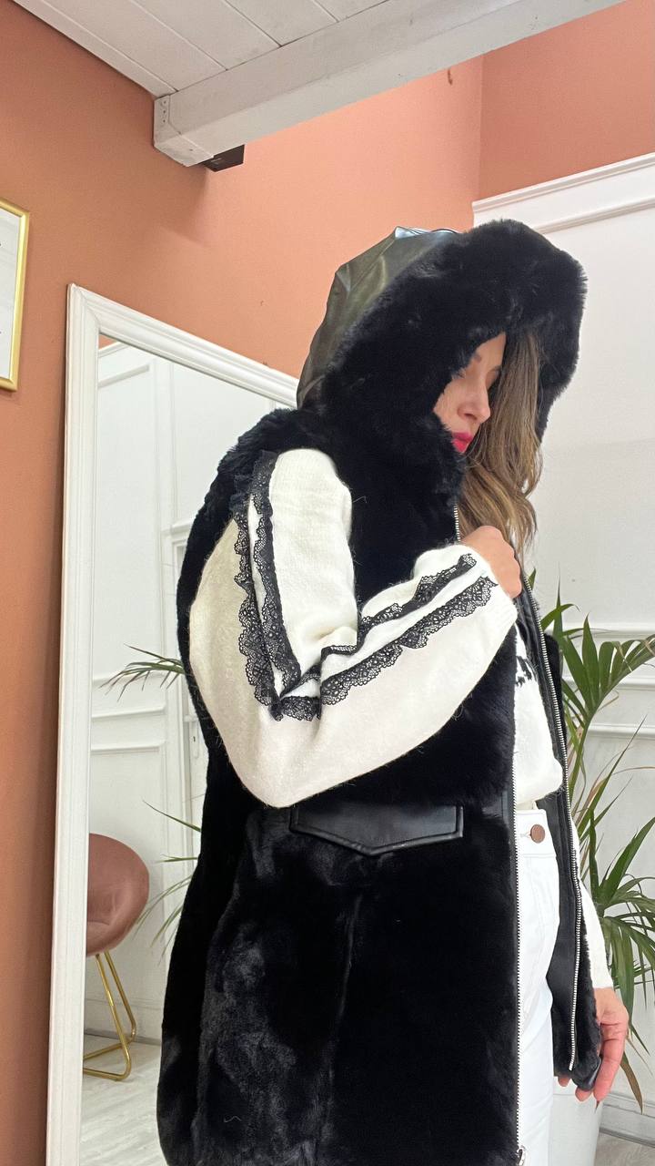 Smanicato Pelliccia Nero