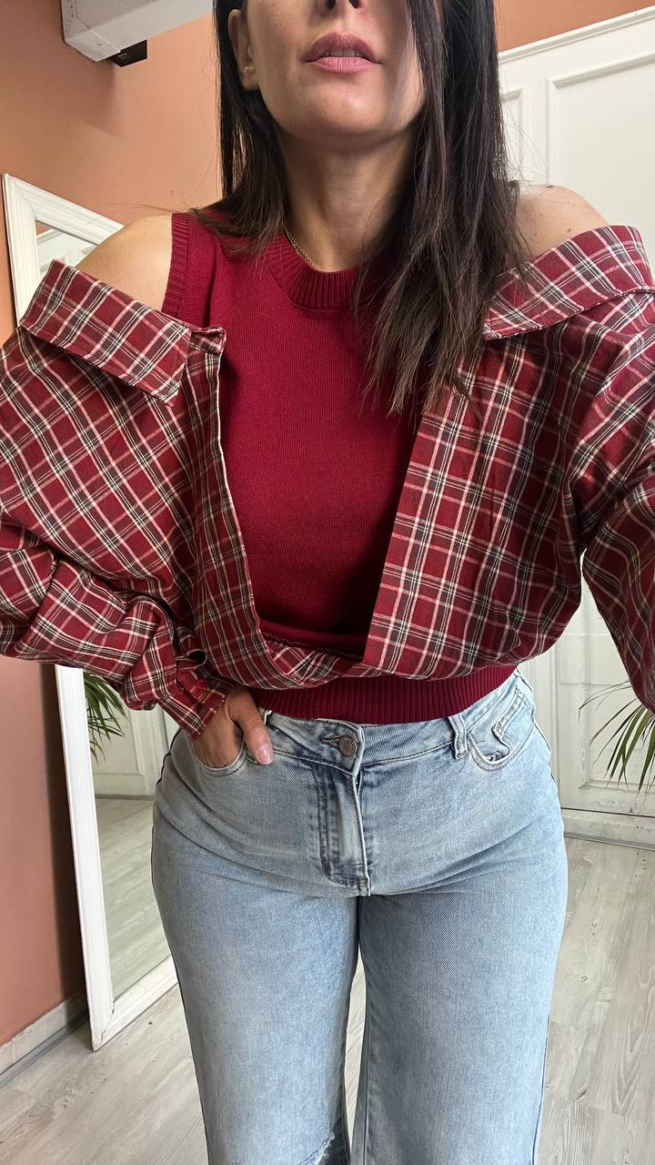 Maglia Camicia Bordeaux