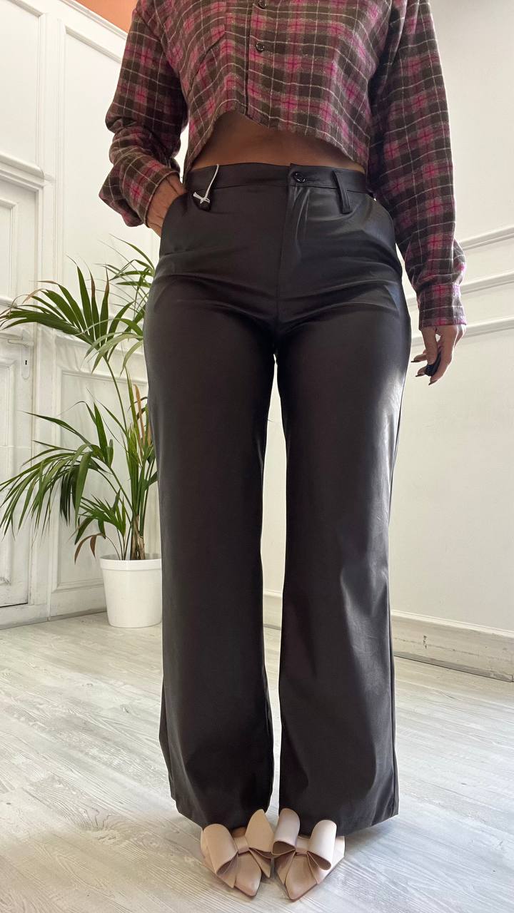Pantalone Marrone Ecopelle