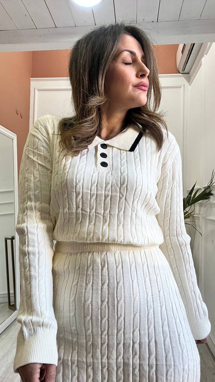Coordinato Pull&Gonna Bianco