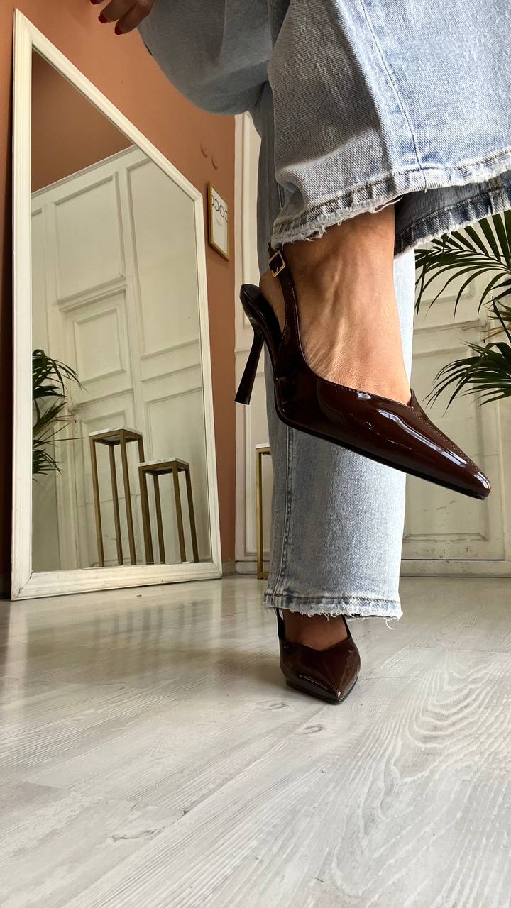 Decollete' Marrone Lucido