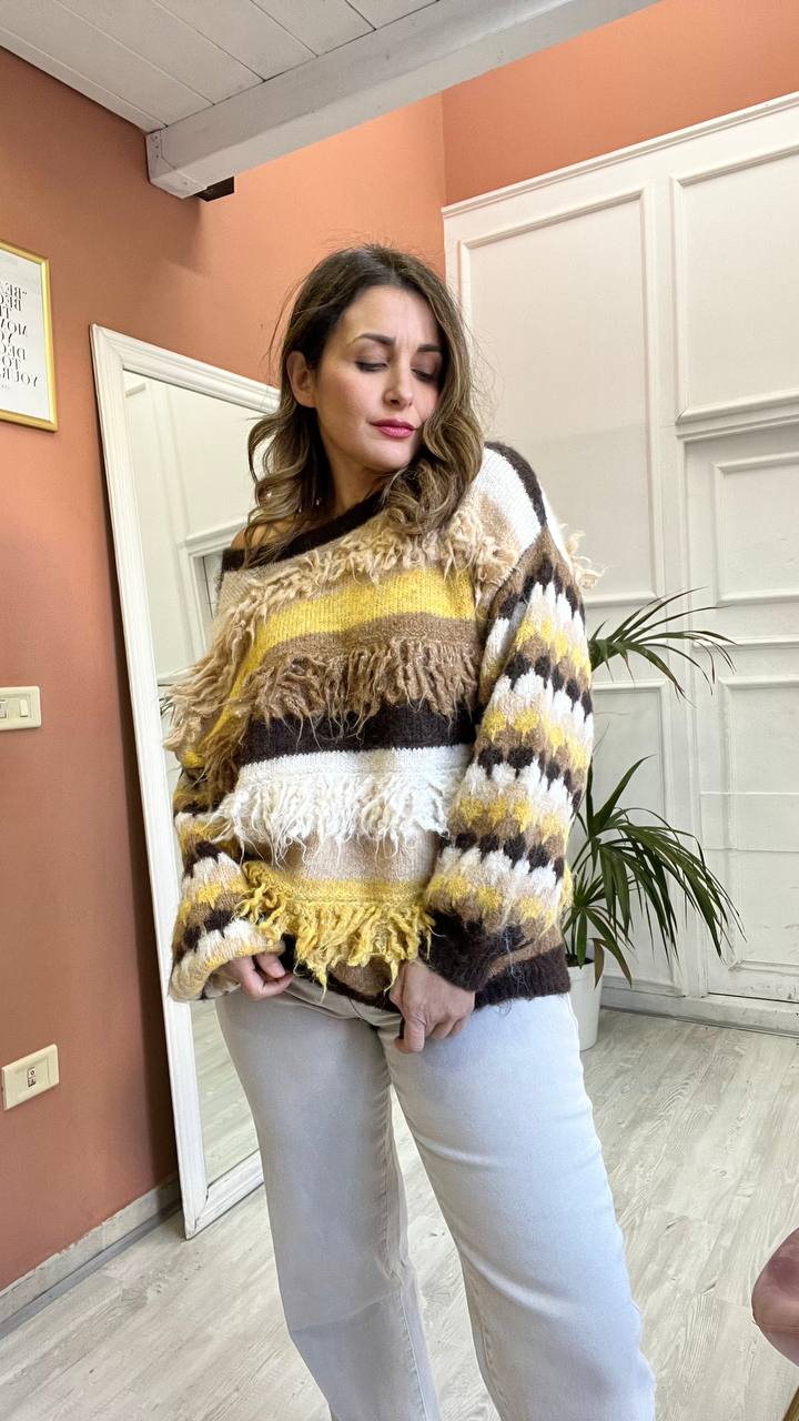 Pull A Righe Marrone&Giallo