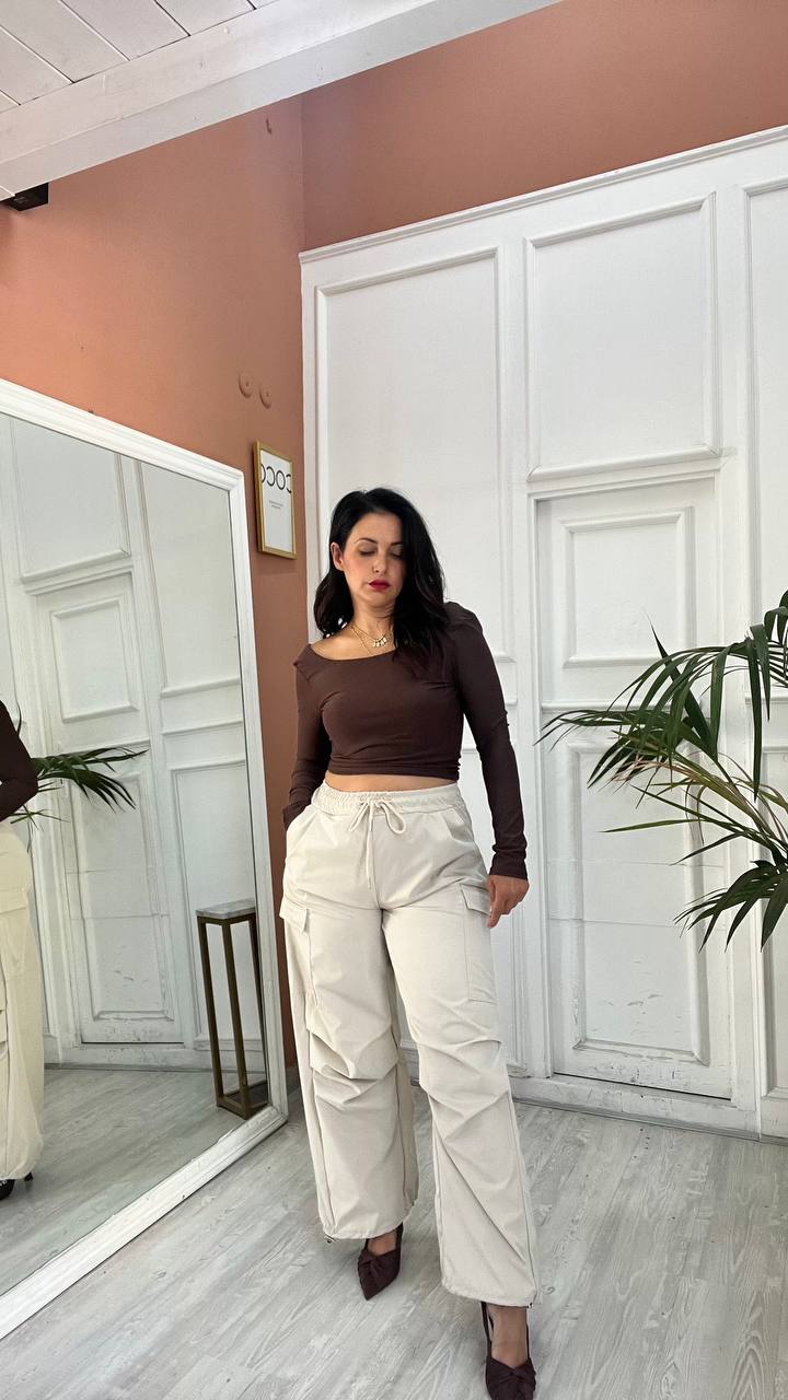 Pantalone Cargo Beige