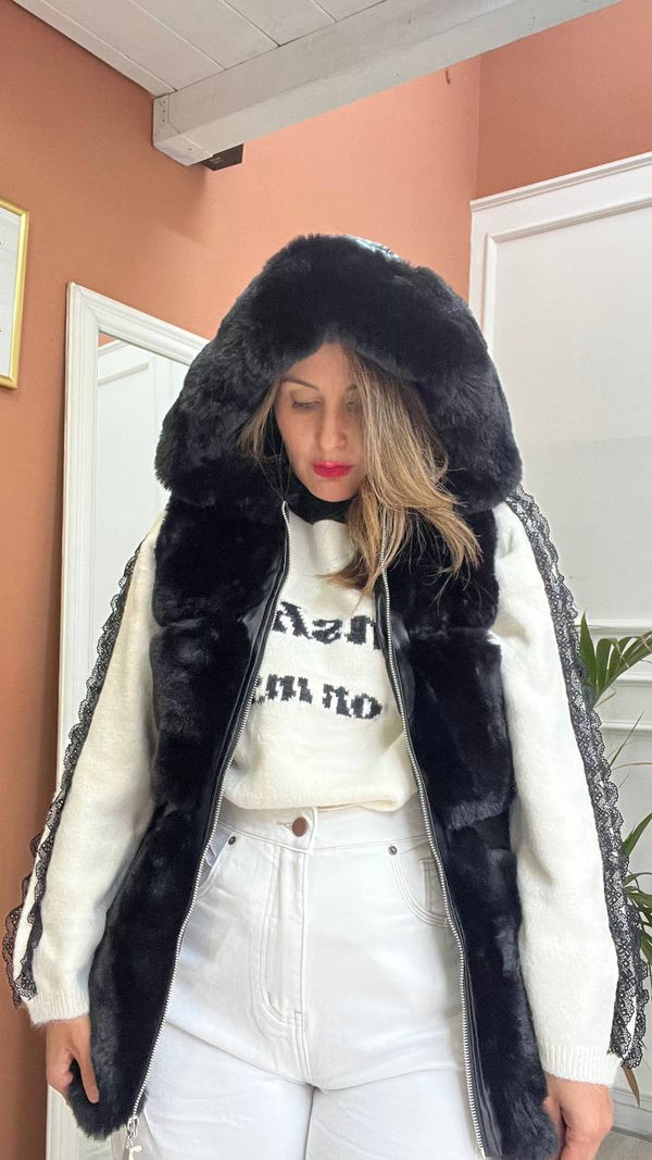 Smanicato Pelliccia Nero