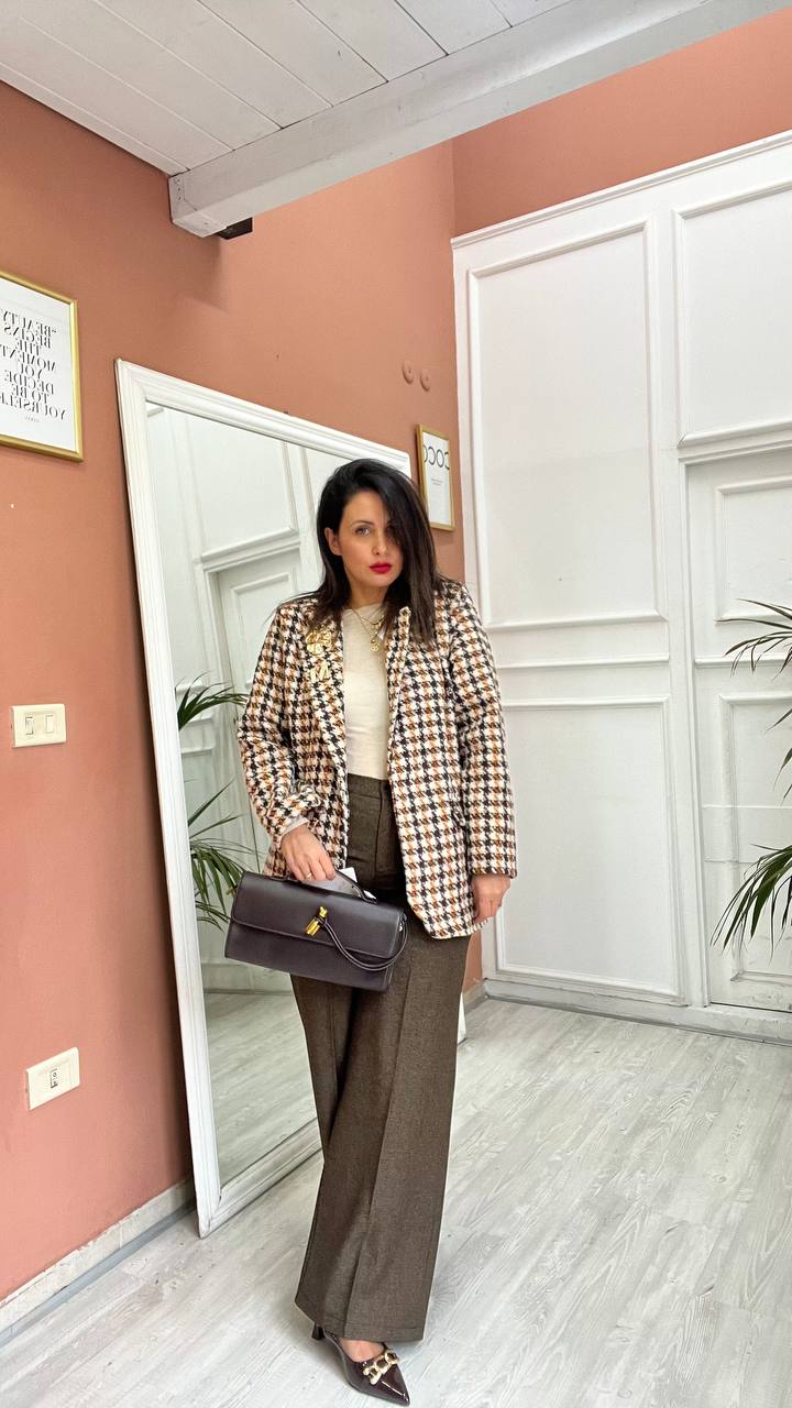 Pantalone Marrone A Palazzo