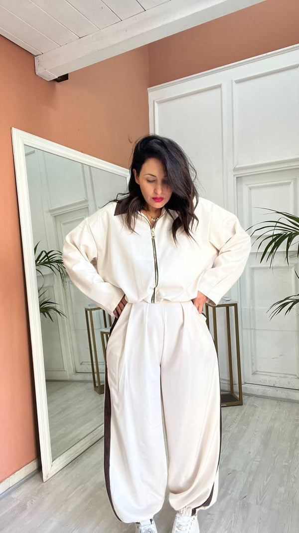 Coordinato Beige Con Zip