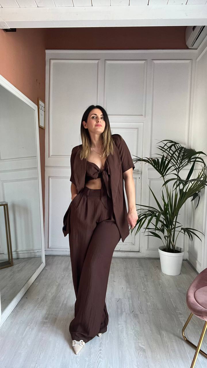 Tailleur Marrone 3 Pezzi