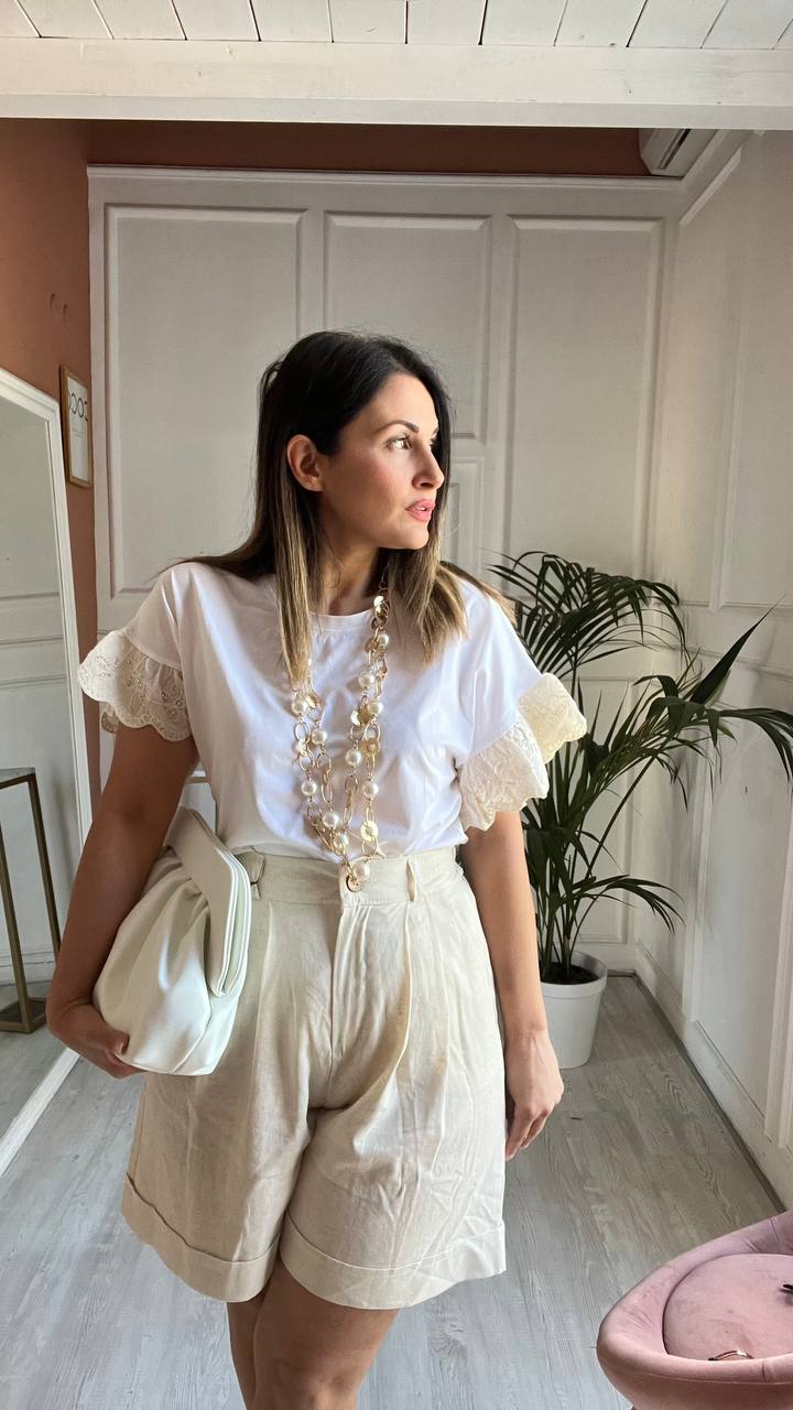 Shirt Con Manico Beige
