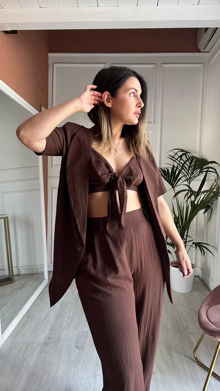 Tailleur Marrone 3 Pezzi