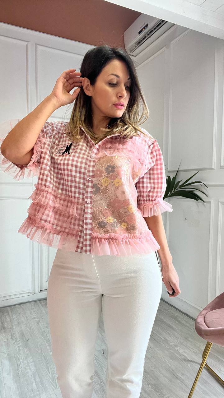 Camicia Rosa A Quadretti