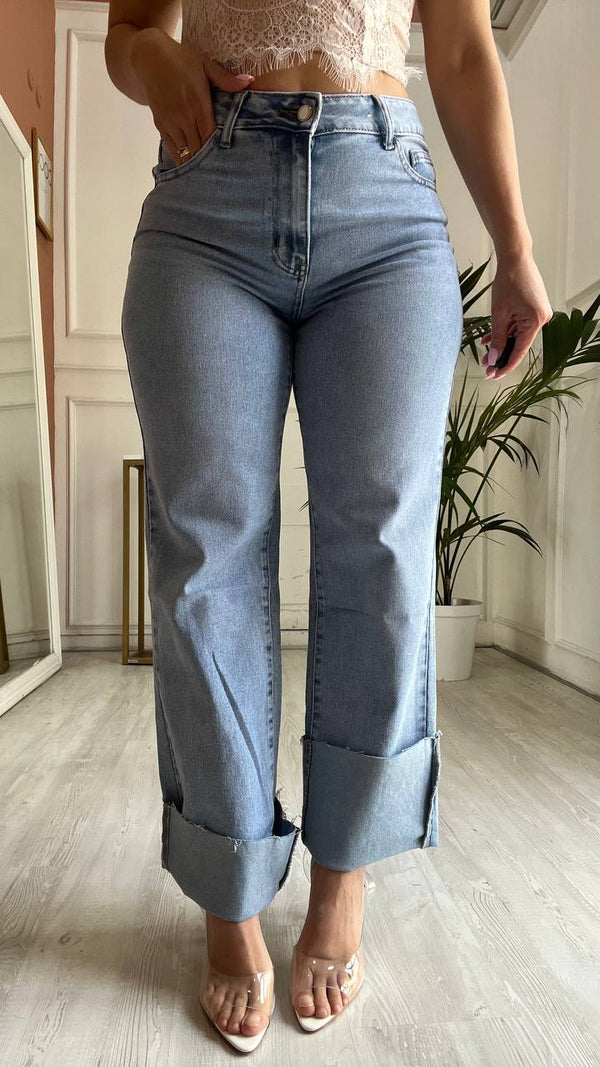 Jeans Con Piegone