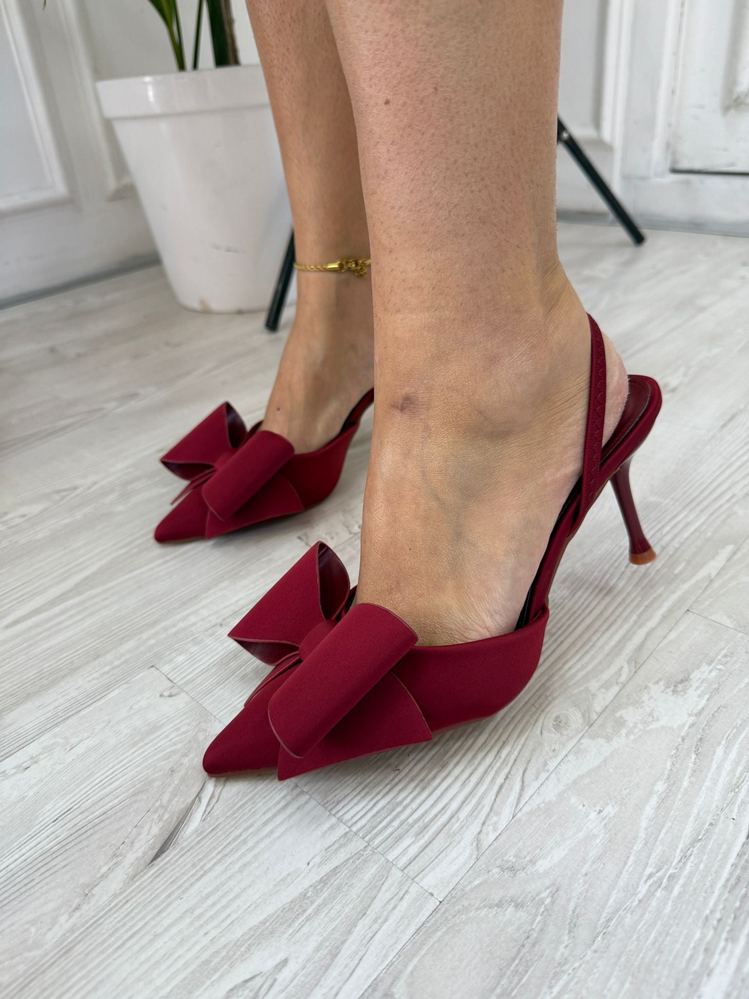 Decollete' Fiocco Bordeaux