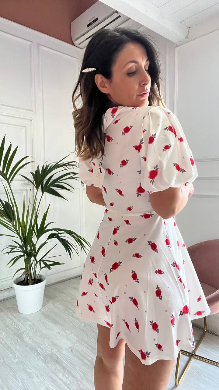 Vestito Fiori Rossi