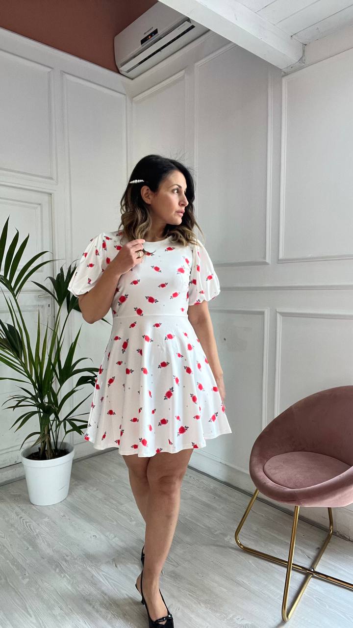Vestito Fiori Rossi