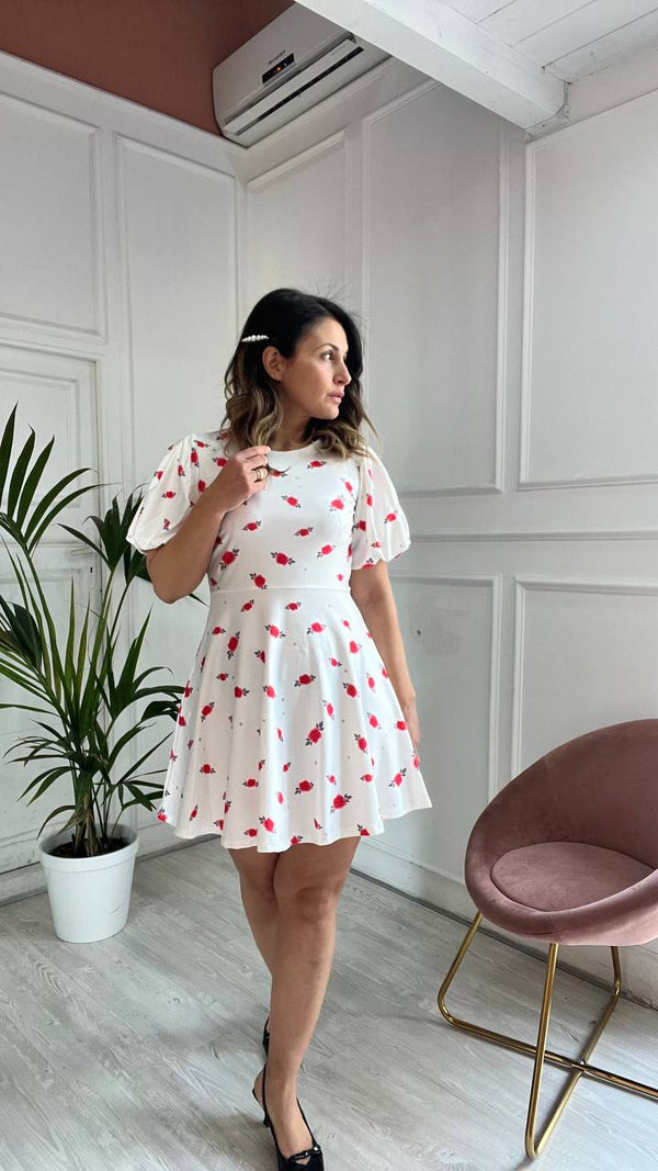Vestito Fiori Rossi