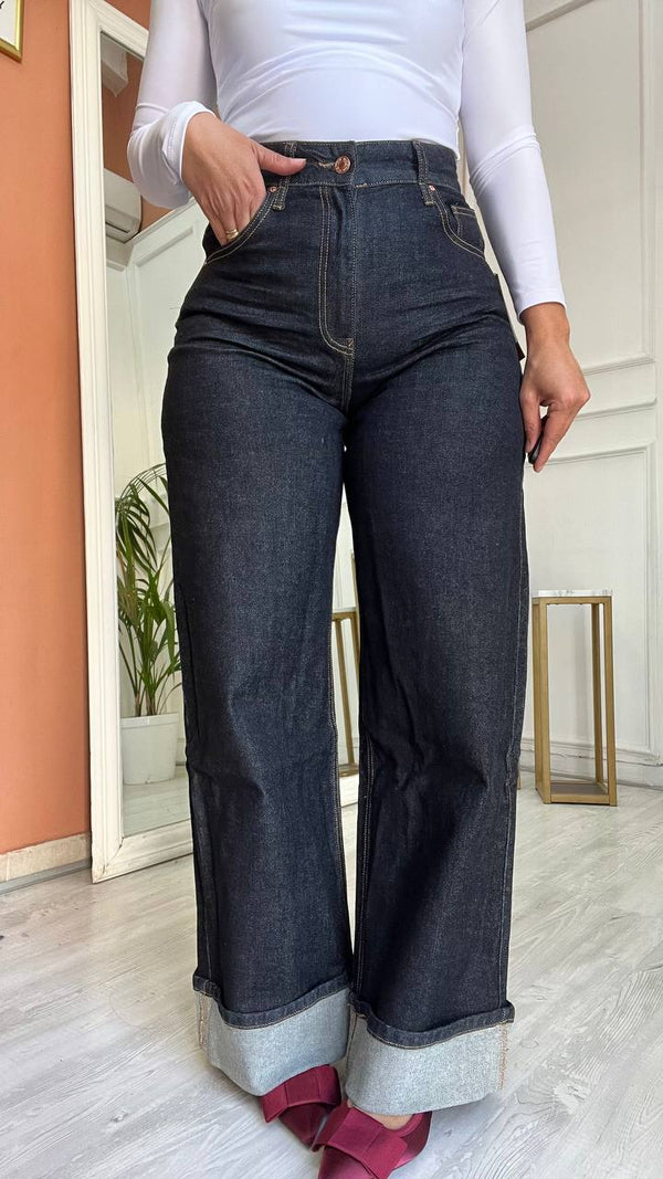 Jeans Con Piegone