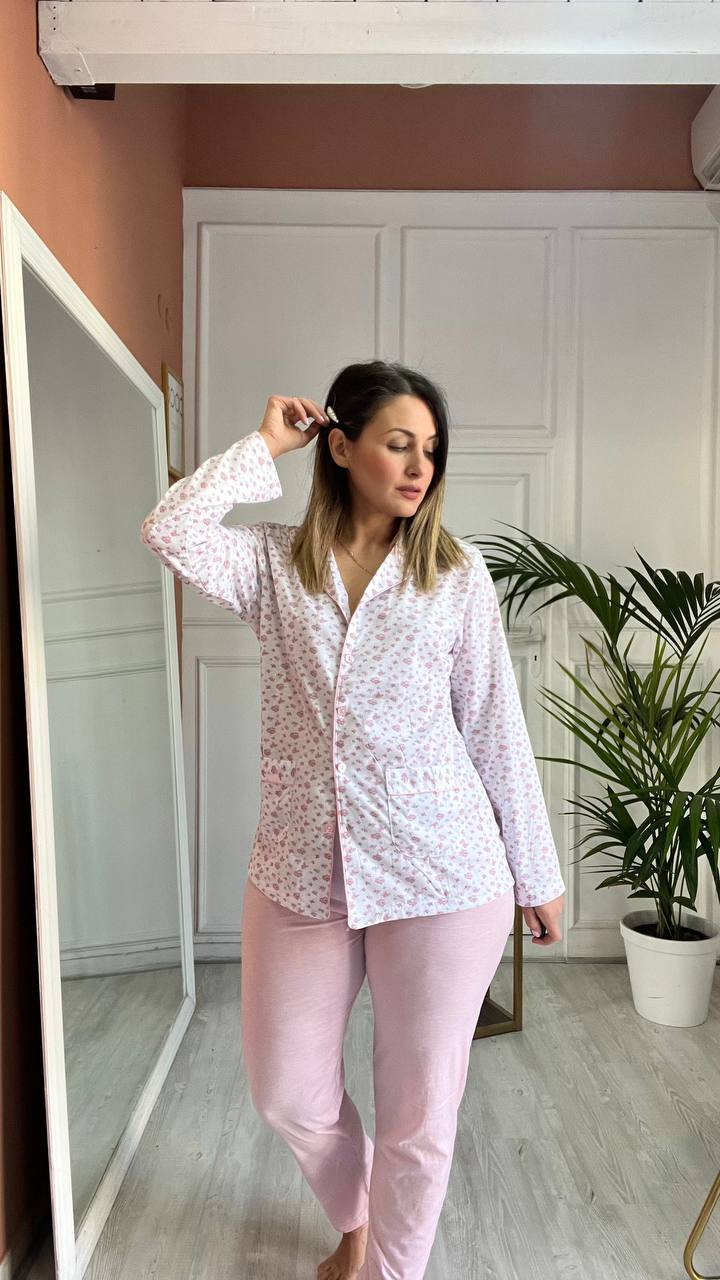 PIGIAMA ROSA CON FIORI