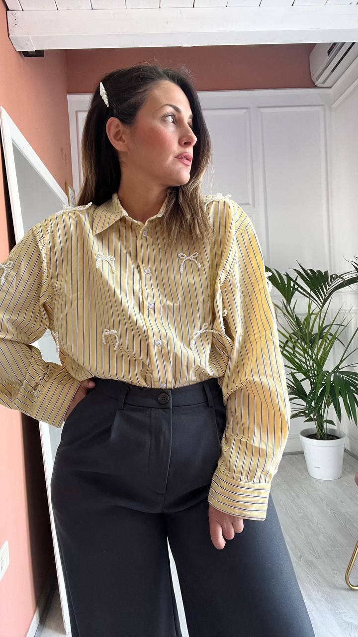 Camicia A Righe Gialla