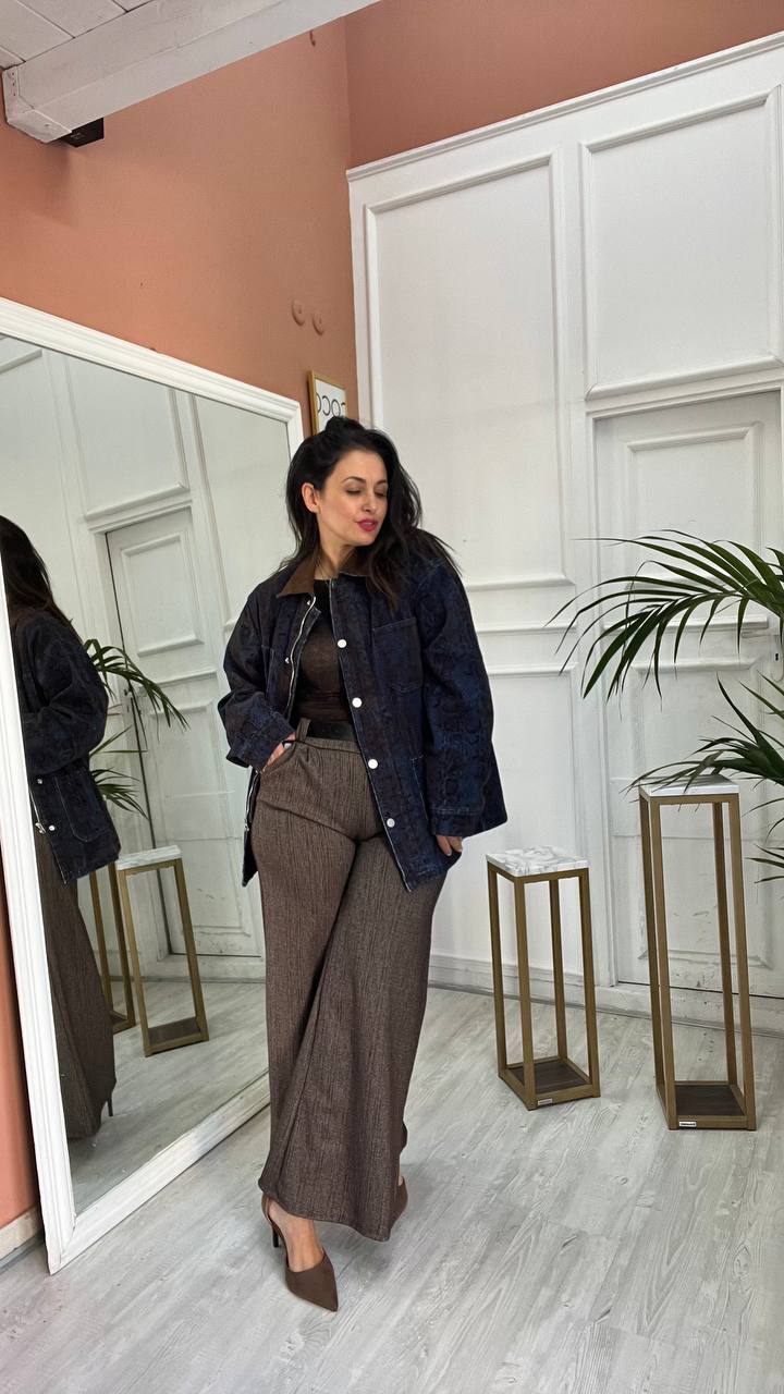 Pantalone Marrone Con Cintura