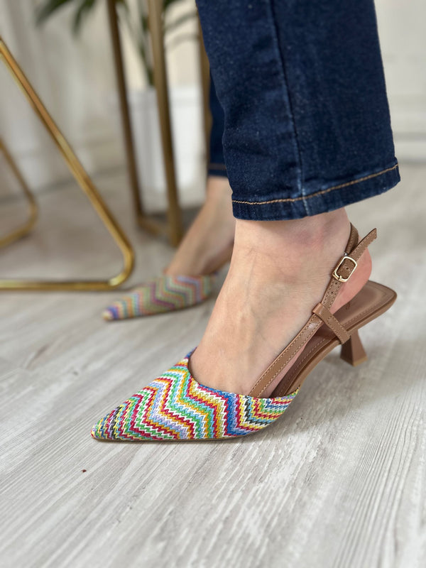 Decollete' Multicolor Tacco Comodo