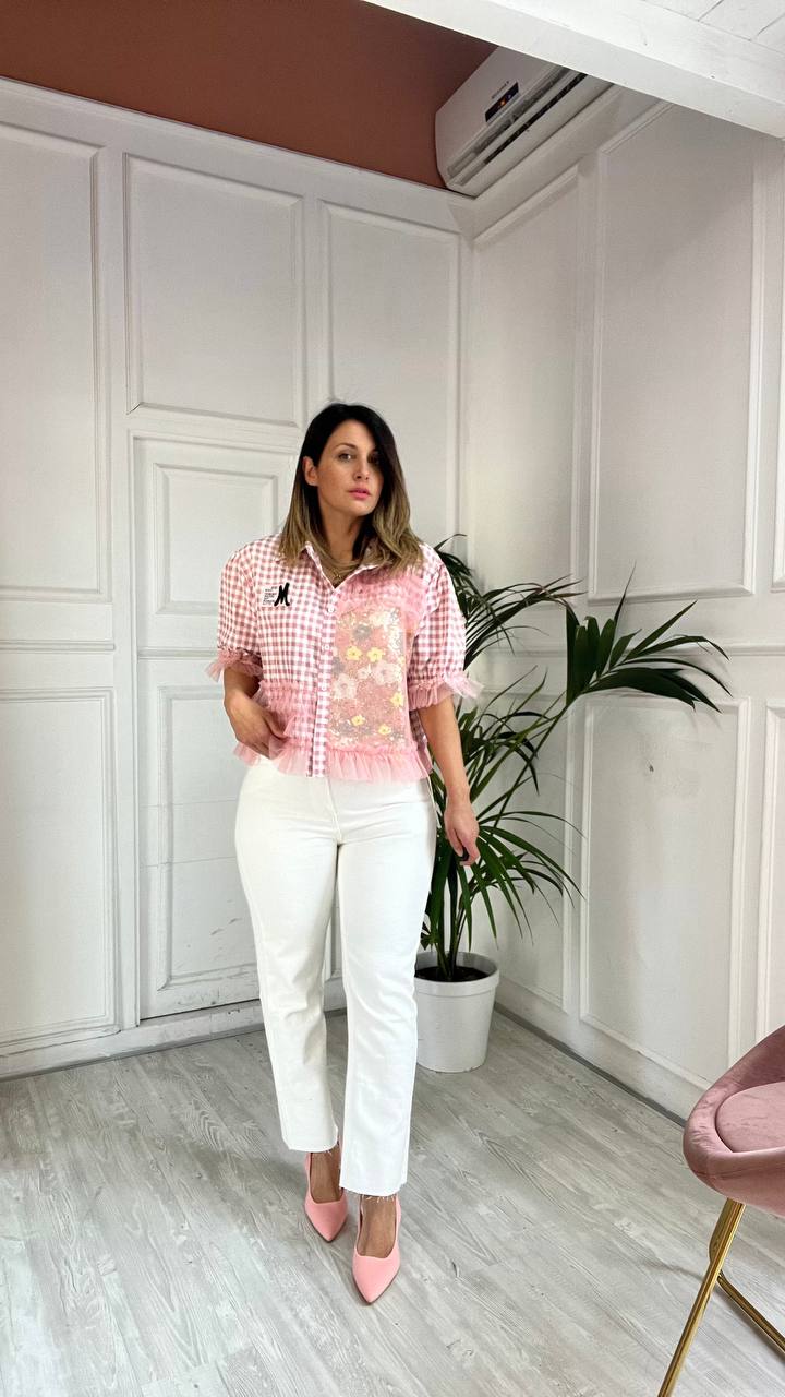 Camicia Rosa A Quadretti