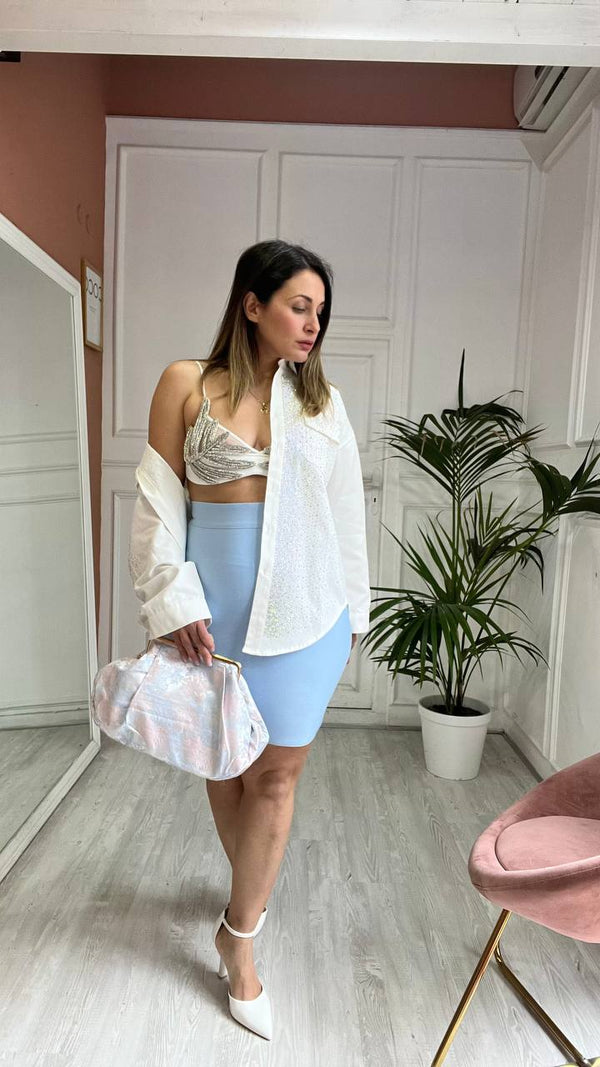 Top Brillantini Bianco