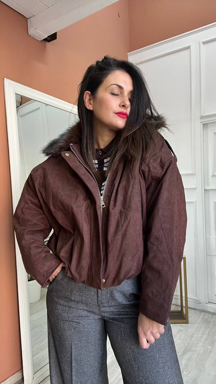 Bomber Con Collo Ecopelliccia