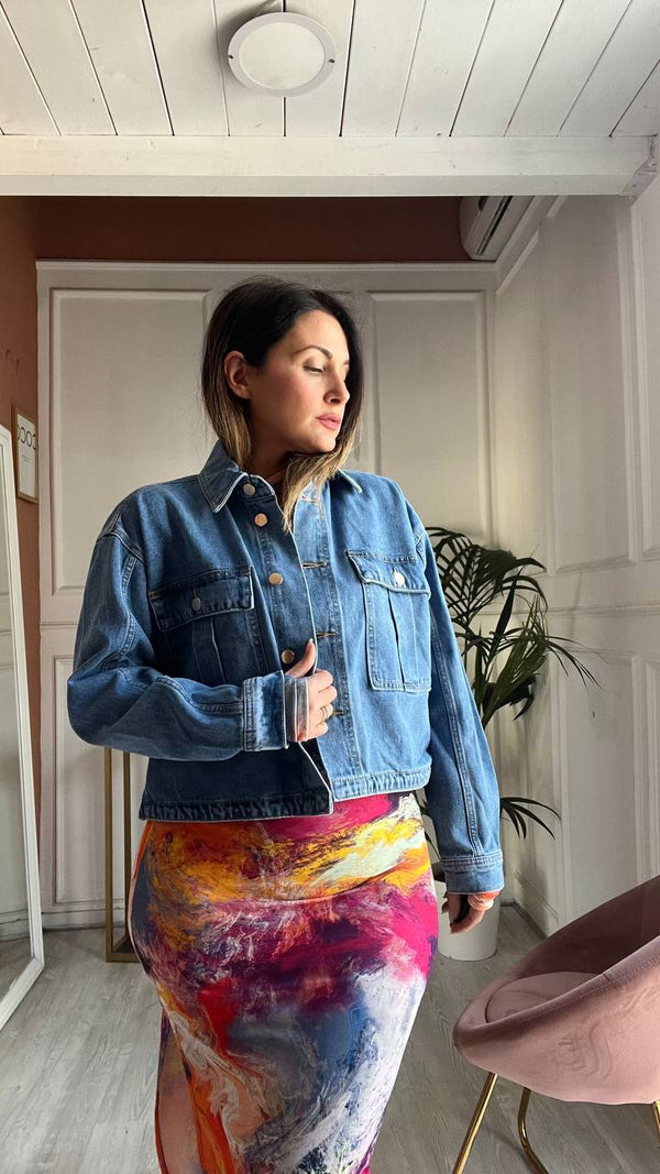 Giubbino Di Jeans Con Tasche