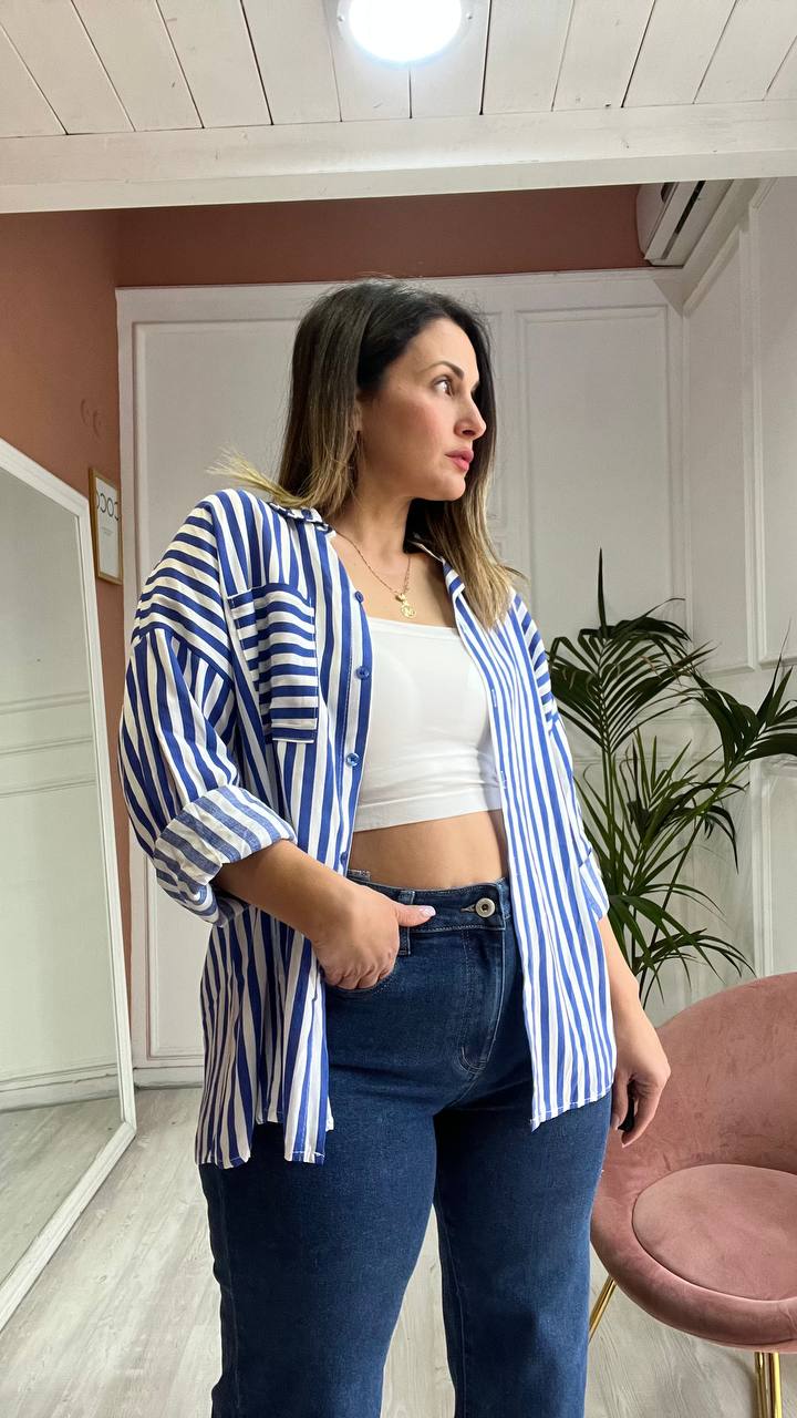 Camicia a Righe blu