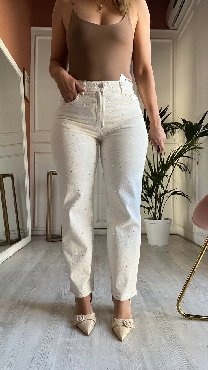 Jeans Bianco Brillantinato