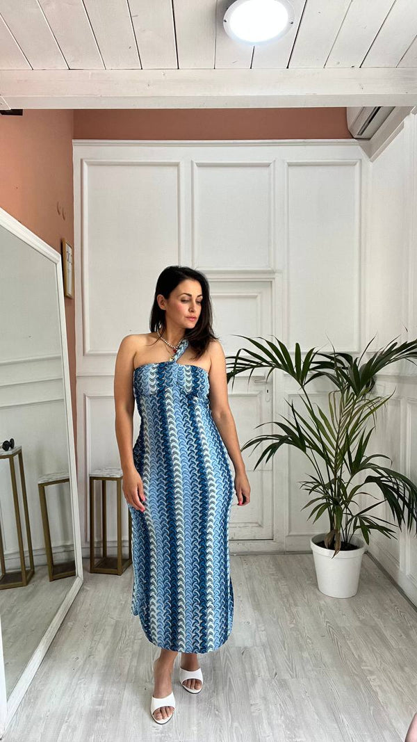 Vestito Lungo Celeste