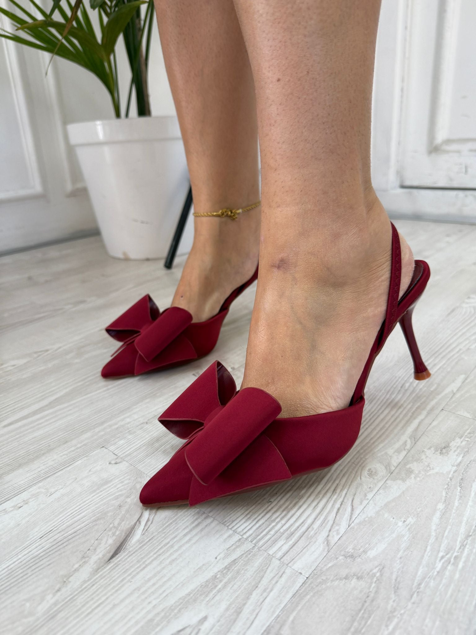 Decollete' Fiocco Bordeaux