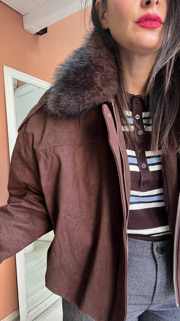 Bomber Con Collo Ecopelliccia