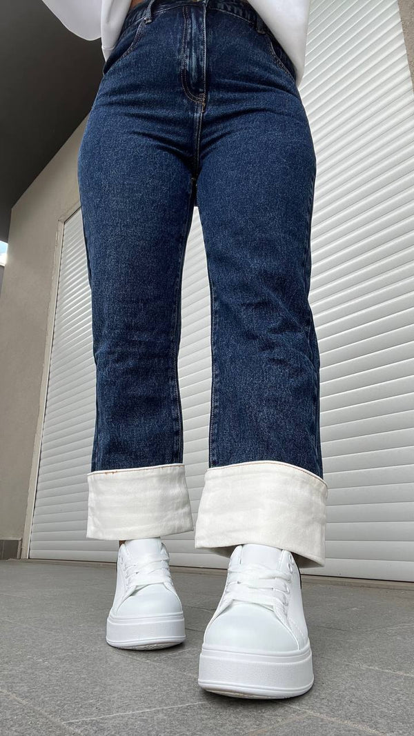 H1238 - JEANS PIEGONE BIANCO